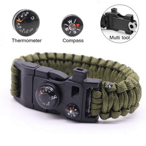 15 In 1 Paracord Survival Bracelet Multi-function  Wrist Strap