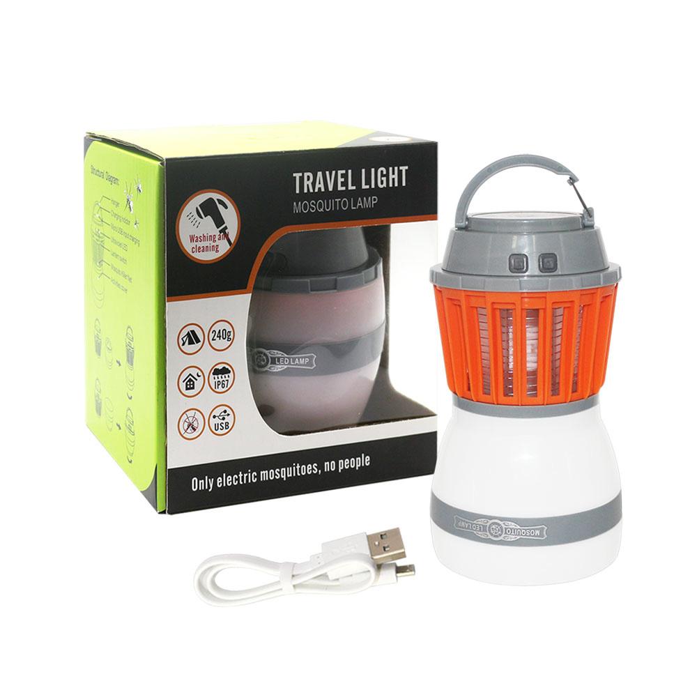 Outdoor Mosquito Killer Light 2 in 1 Zapper Lantern with solar powered panel Portable USB Rechargeable Camping Lamp Waterproof