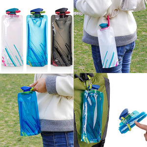 Reusable 700mL Sports Travel Portable Collapsible Folding Drink Water Bottle Kettle Outdoor Sports Water Bottle BPA free