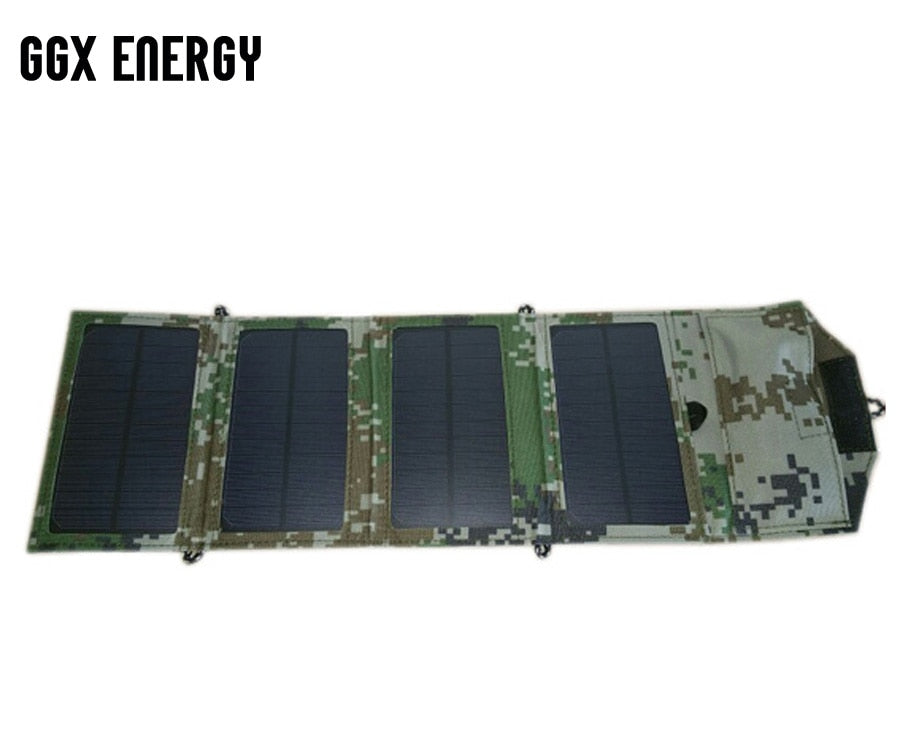 GGX ENERGY 8W Portable Solar Charger for Mobile Phone iPhone Folding Mono Solar Panel+Foldable Solar USB Battery Charger