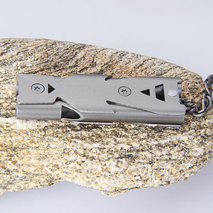 Portable aluminum safety whistle double lifesaving emergency SOS outdoor survival whistle