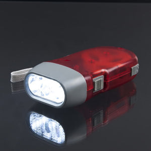 New 3 LED Hand Pressing Dynamo Crank Power Wind Up Flashlight Torch Light Hand Press Crank Camping Lamp Light