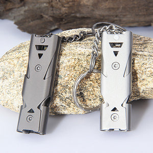 Portable aluminum safety whistle double lifesaving emergency SOS outdoor survival whistle