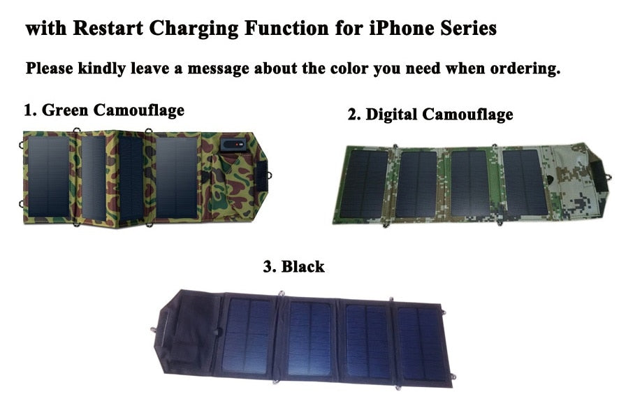 GGX ENERGY 8W Portable Solar Charger for Mobile Phone iPhone Folding Mono Solar Panel+Foldable Solar USB Battery Charger