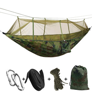 1-2 Person Outdoor Mosquito Net Parachute Hammock Camping Hanging Sleeping Bed Swing Portable  Double  Chair Hamac Army Green