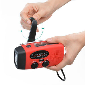  Multifunctional Hand radio Solar Crank Dynamo Powered AM/FM/NOAA Weather Radio Use Emergency LED Flashlight and Power Bank 