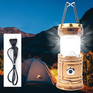 LED Portable Camping Lantern Solar Powered Flashlights LED Rechargeable Hand Lamp for Hiking Camping Outdoor Lighting Emergency