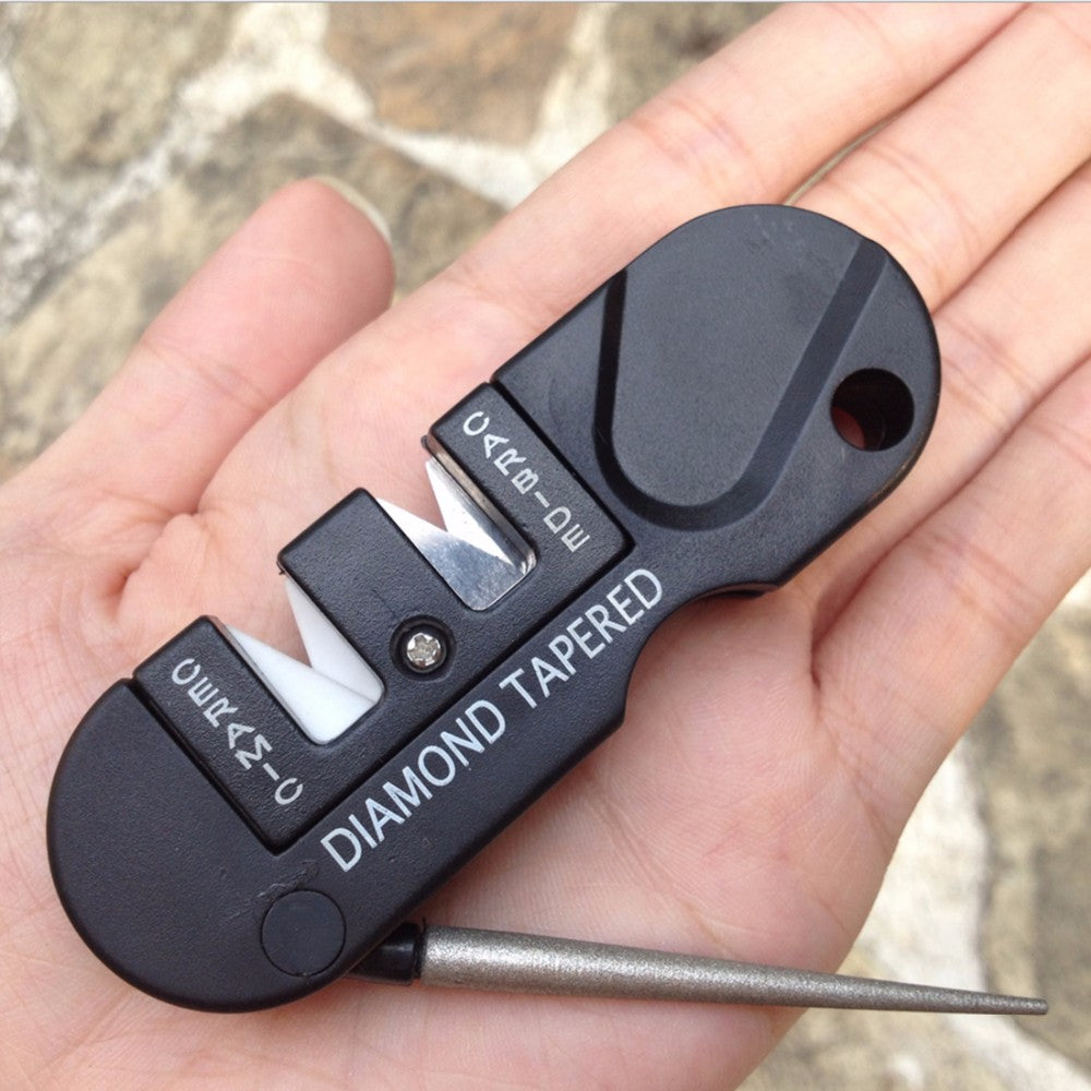 Keychain key ring Diamond Knife Sharpener Camp equipment Outdoor Survival Kit Hunt Hike Gear EDC tool Fish Hook Sharpening Stone