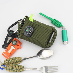 29 in 1 Outdoor Survival Equipment SOS Kit Paracord First Aid Box Supplies Field Self-help Box For Camping Travel Fishing Kit