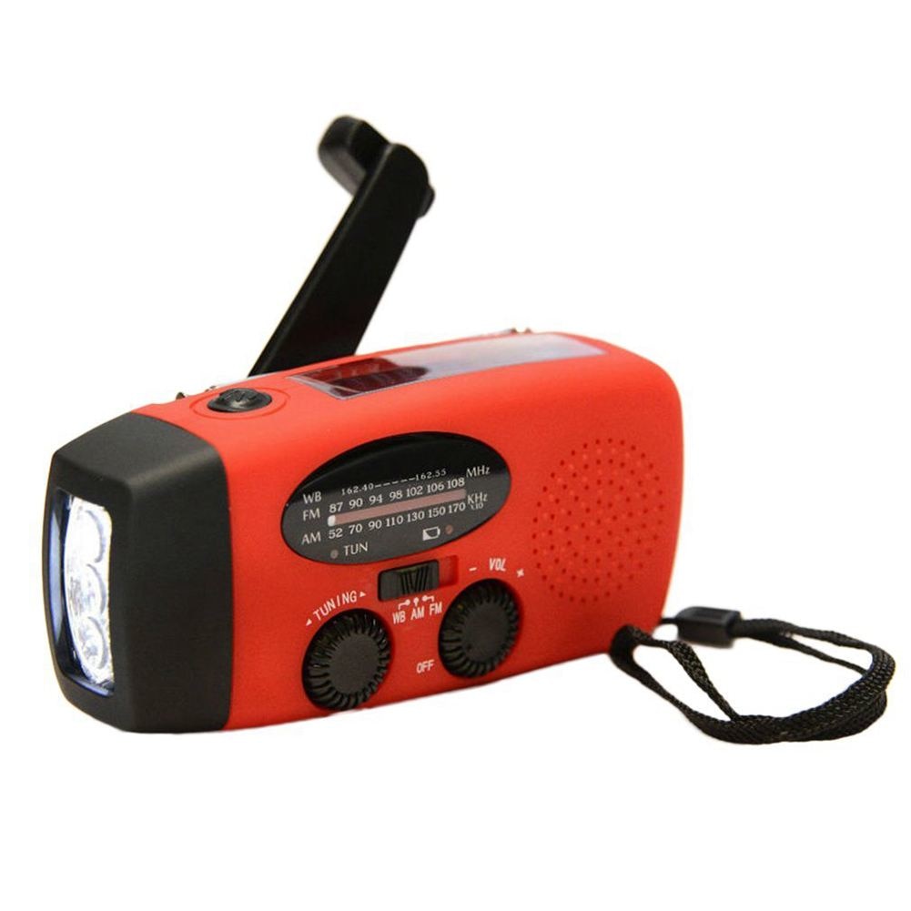  Multifunctional Hand radio Solar Crank Dynamo Powered AM/FM/NOAA Weather Radio Use Emergency LED Flashlight and Power Bank 