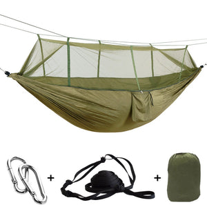 1-2 Person Outdoor Mosquito Net Parachute Hammock Camping Hanging Sleeping Bed Swing Portable  Double  Chair Hamac Army Green