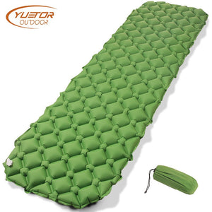 YUETOR OUTDOOR ltralight Air Mattress Automatic Inflatable Bed Portable Folding TPU Single Beach Mattress Outdoor Camping Mat